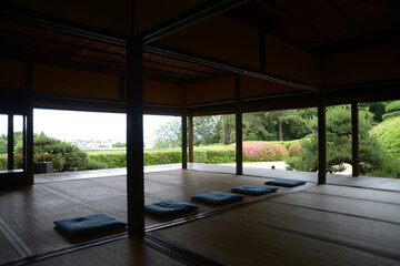 慈光院　書院から望む庭園　奈良県大和郡山市
