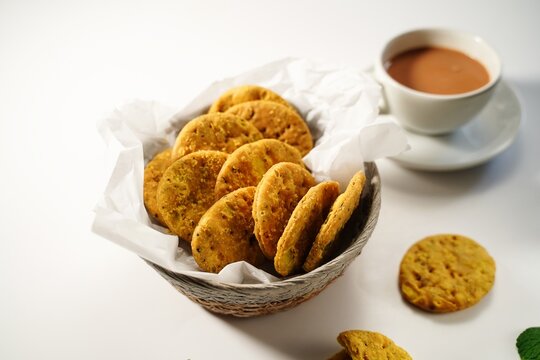 Mathri or wheat crackers - Indian savory Diwali snacks