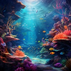 Fototapeta na wymiar Wallpaper underwater world