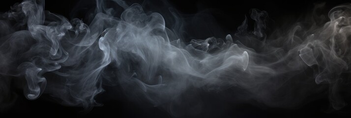 Black smoke exploding outwards with empty center. Dramatic smoke or fog effect - obrazy, fototapety, plakaty