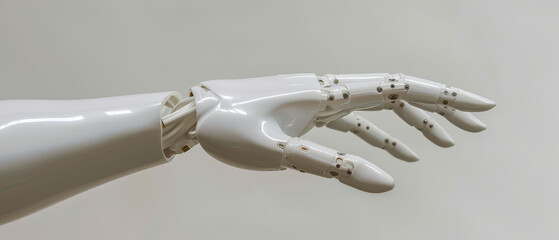 White robot hand, humanoid robot hand