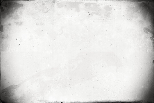 Vintage wet plate photo template with vignetting, dust, scratches, noise and splatters on transparent background (png image). Useful for design, vintage film effects, and backgrounds	