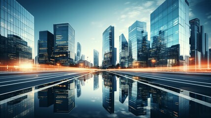 Fototapeta premium dazzling skyscrapers stand out in the urban landscape
