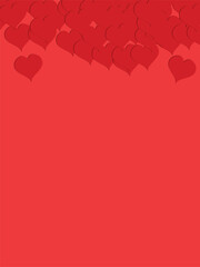 heart illustration on red background, love