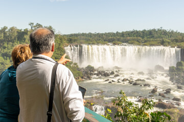 family enjoying iguazu falls
