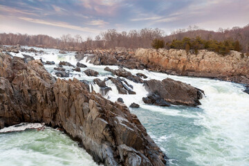 Whitewater rapids on the Potomac River at Great Falls Park, VA