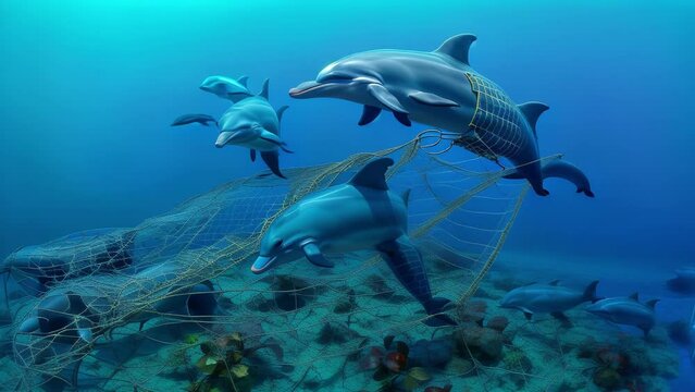 Dolphins in Nets: A Cry for Help from Prisoners of the Ocean