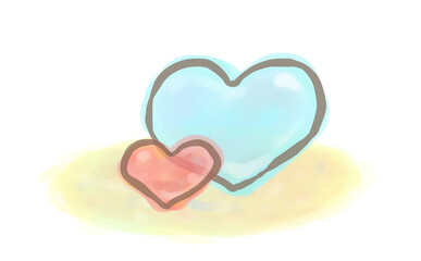 ほっこり心が寄り添うハートとハート