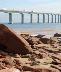 The Confederation bridge between New Brunswick and Prince Edward Island.
