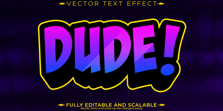 Editable text effect, editable emote icon and trendy customizable font style