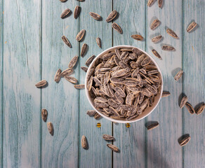 Natural Snack: Sunflower Seeds in a Bowl