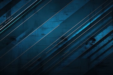 Dark Azure grunge stripes abstract banner design. Geometric tech background. Vector illustration