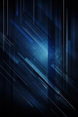 Dark Blue grunge stripes abstract banner design. Geometric tech background. Vector illustration