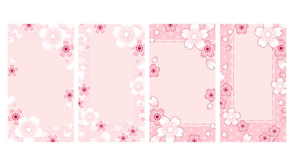 和風の桜の花のフレーム、アスペクト比16:9