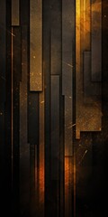 Dark Gold grunge stripes abstract banner design. Geometric tech background. Vector illustration