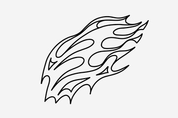 outline fire doodle vector image