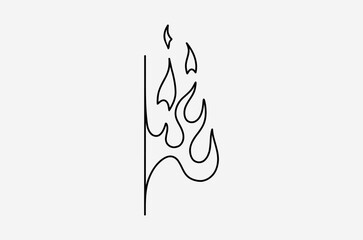 outline fire doodle vector image