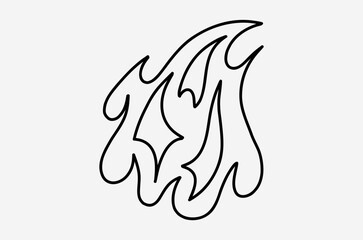 outline fire doodle vector image