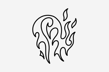 outline fire doodle vector image