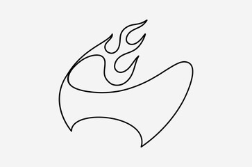 outline fire doodle vector image
