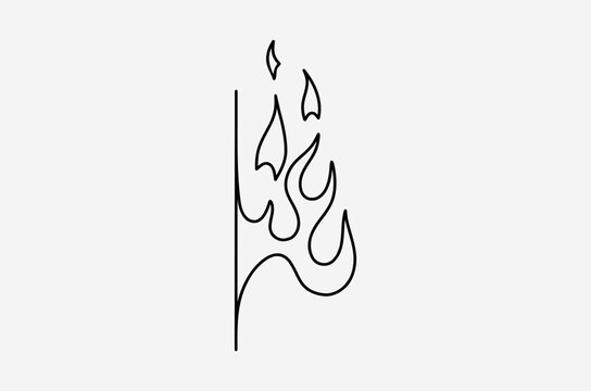 outline fire doodle vector image
