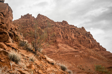 Dark Cloudy Gray Sky Over Arizona Utah St. George Mountains