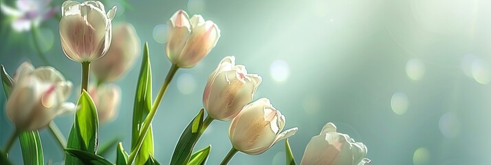 Spring Theme with Soft Mint & Delicate Tulips

