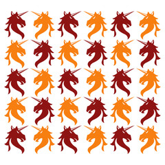 seamless pattern of unicorn head