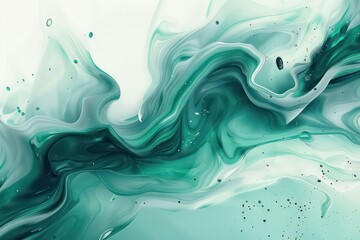 artwork to illustrate the ocean, in the style of light emerald and white, colorful curves, hyper-realistic water, color splash, abstract form, tumblewave