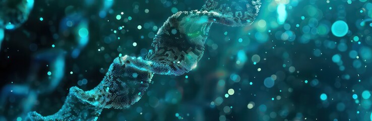 dna treatment diseases imagined by industrial light and magic, detailed background elements, animated film pioneer, wavy sheets, light indigo and emerald - obrazy, fototapety, plakaty