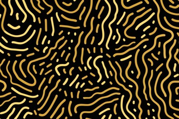 Gold fun line doodle seamless pattern