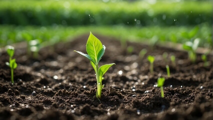 Fototapeta premium green plant in soil