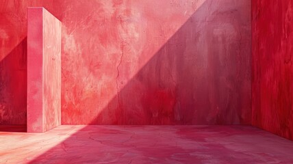beautiful abstract red stucco wall background in cool atmosphere. Pantone of the year color concept background with space for text - generative ai