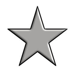 5-point silver 3d star 