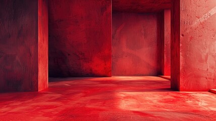 beautiful abstract red stucco wall background in cool atmosphere. Pantone of the year color concept background with space for text - generative ai