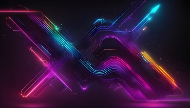 gaming neon glowing abstract background wallpaper gamer purple pink turquoise shapes 