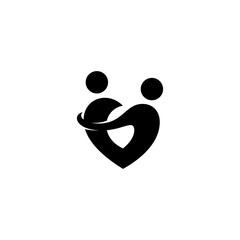 logo design love people icon vector