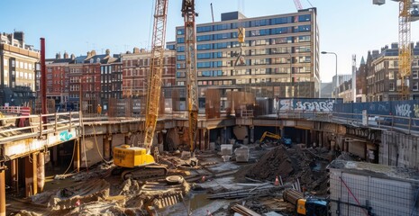 construction with a cranes