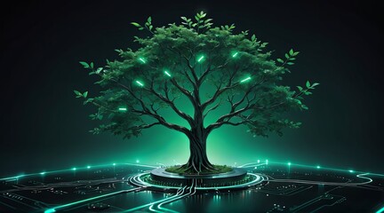 Digital Arbor: The Fusion of Nature and Technology