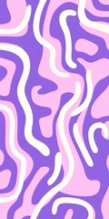 Lilac fun line doodle seamless pattern