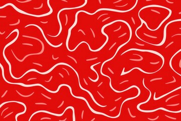 Red fun line doodle seamless pattern