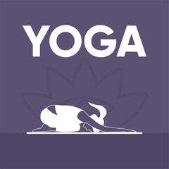Silhouette of girl doing yoga Vector