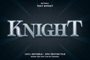 Knight Game Logo Editable Text Effect Template Style Premium Vector