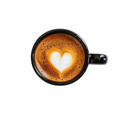 Coffee cup with heart shape for the festival of love on transparent background 