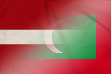 Latvia and Maldives state flag transborder contract MDV LVA