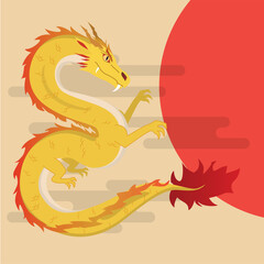 Colored chinese dragon cartoon character Vector