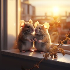 Romantic mouse couple