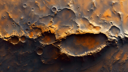Martian Landscape Revealing Craters and Rocky Terrain