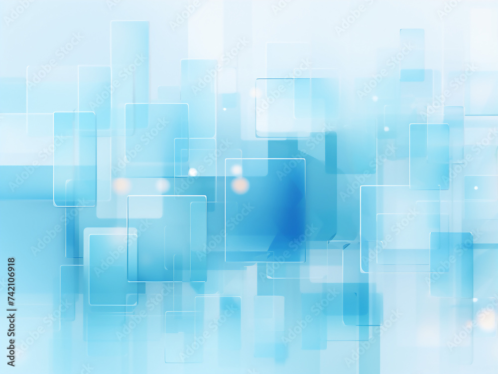 Wall mural a symphony of abstract forms against a blue canvas. ai generation.