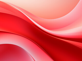 Abstract shapes seamlessly blend on a red backdrop. AI Generation.